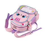Шкільний рюкзак, портфель 1-3 клас для дівчаток з Котиком ортопедичний + брелок Єдиноріг - Фіолетовий, фото 5
