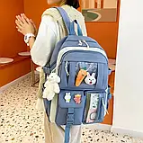 Рюкзак шкільний набір 4 в 1 для дівчаток 5-11 клас, висота 46 см, в комплекті клатч, сумка, пенал - Фіолетовий, фото 7