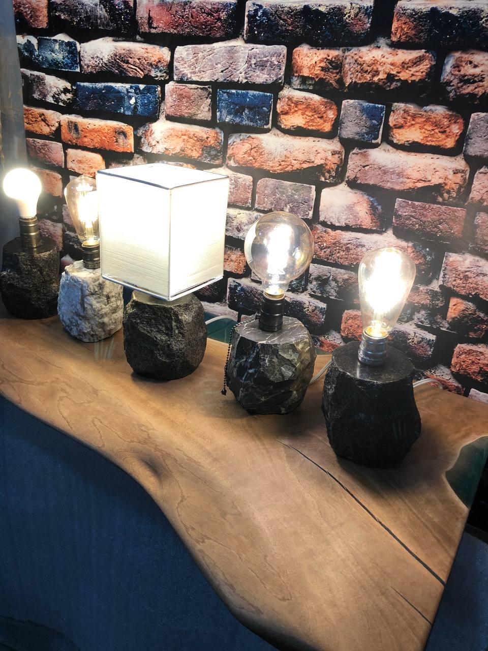 Кам'яна настільна лампа, фото 1