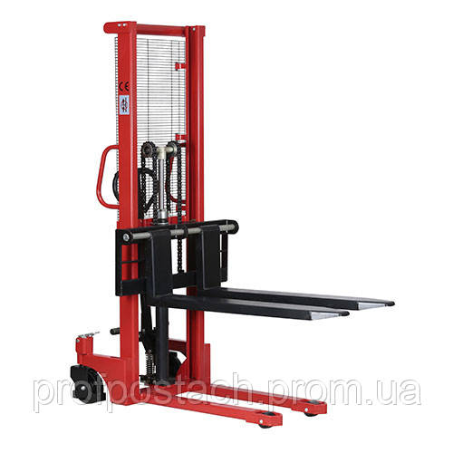 Штабелер гідравлічний 1.5 т, висота підйому 85-1600мм, вила 1150*330-830мм, PU ролики