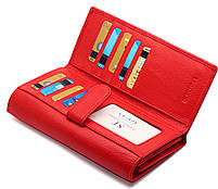 Червоний класичний гаманець із натуральної шкіри з блоком для карток ST Leather ST217-1, фото 5