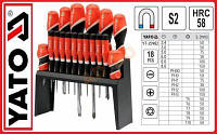 Набор отверток (сталь S2) шлиц SL (6), "Philips" PH (6), "Torx" (6). 18 Шт. (Польша)