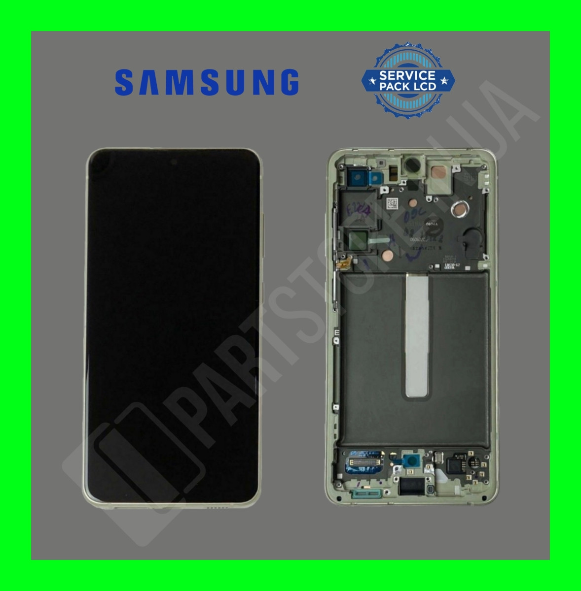Дисплей Samsung G990 Green S21 FE (GH82-26420C) сервісний оригінал у зборі з рамкою