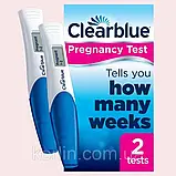 Clearblue Кліаблу Тест цифровий на раннє виявлення вагітності з індикатором тижнів 2 шт. Швейцарія, фото 2