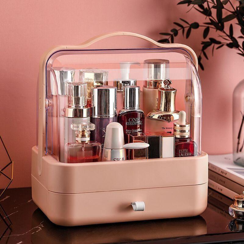 Настільний органайзер для косметики на 2 розділі YM206 Single Drawer Рожевий Кейс для косметики Б’юті Бокс