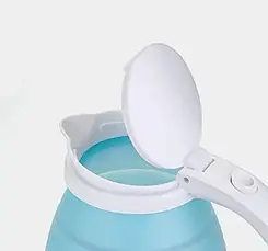 Складаний чайник Elecreic Kettle Блакитний, Дорожній силіконовий чайник, фото 4
