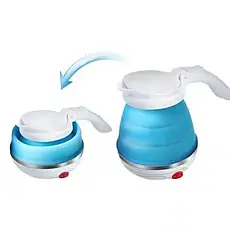 Складаний чайник Elecreic Kettle Блакитний, Дорожній силіконовий чайник, фото 5