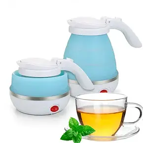 Складаний чайник Elecreic Kettle Блакитний, Дорожній силіконовий чайник, фото 1