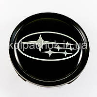 Колпачок на диски Subaru черный/хром лого (74мм)