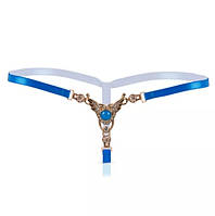 Трусики з камінням еротичні універсальний синій