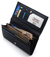 Темно-синій класичний гаманець із фіксацією на кнопку з натуральної шкіри BOSTON B233, фото 6