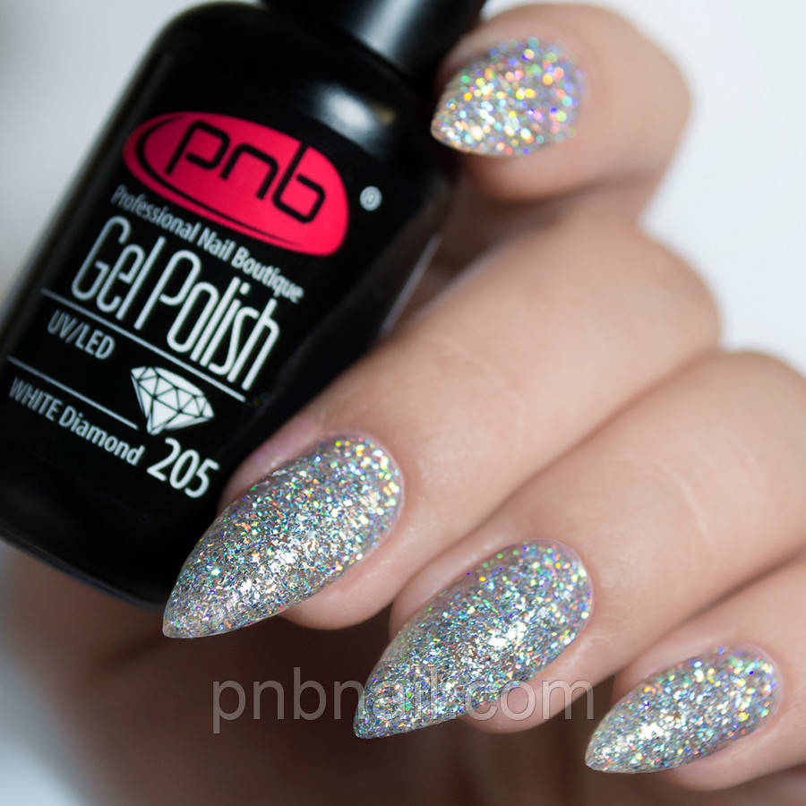Гель-лак PNB № 205 White Diamonds,  8 мл