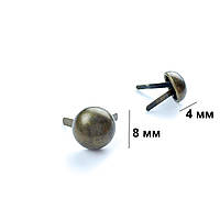 Ніжка, пукля для сумок бронза полусфера (8 мм на 4 мм)