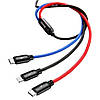 Кабель зарядний Baseus Three Primary Colors 3-in-1 MicroUSB/Lightning/Type-C Black 1.2 м (CAMLT-LSY01), фото 2