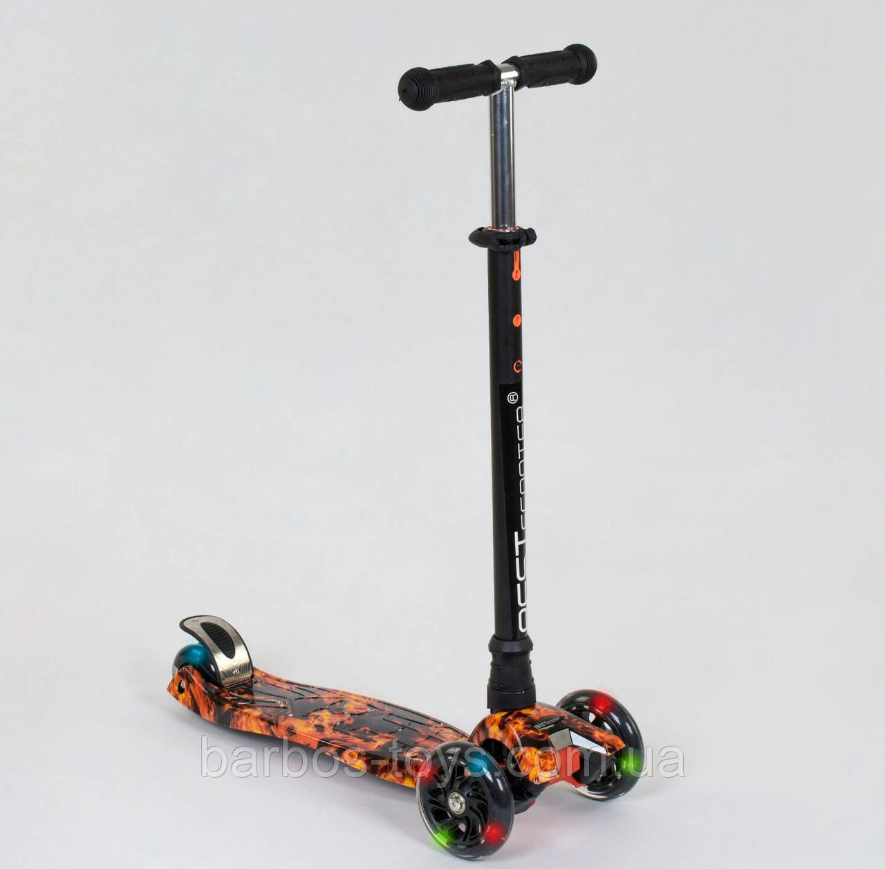 Триколісний самокат зі світними колесами Best Scooter" 4 колеса PU, СВІТ