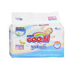 Підгузки GOO.N для новонароджених до 5 кг (розмір SS, на липучках, унісекс, 36 шт.)