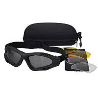 Тактические защитные очки со сменными линзами, вентилируемые.