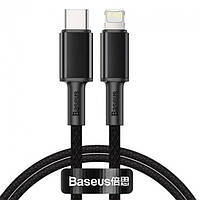 Кабель зарядный Baseus High Density Braided Data Cable Lightning-Type-C 20W 2 м Black (CATLGD-A01)