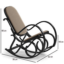 Крісло гойдалка з тканини Max Bis Plus у стилі ретро венге для дому