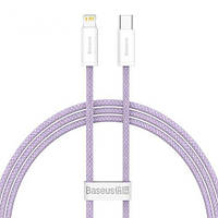 Кабель зарядный Baseus cable for iPhone USB Type C - Lightning Power Delivery 20W 2 м Purple (CALD000105)