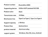 Док станція для M2 SSD NVMe (PCIe) та NGFF (Sata) USB 3.1 Gen2 Type-C Blueendless SD03 Original, фото 4