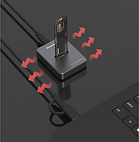 Док станція для M2 SSD NVMe (PCIe) та NGFF (Sata) USB 3.1 Gen2 Type-C Blueendless SD03 Original, фото 7