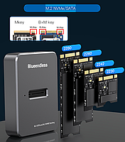 Док станція для M2 SSD NVMe (PCIe) та NGFF (Sata) USB 3.1 Gen2 Type-C Blueendless SD03 Original, фото 9