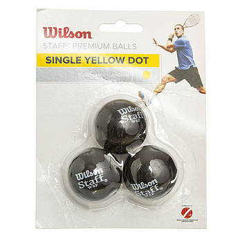 М'яч для сквошу Wilson Staff Single 3 шт, Жовтий