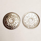 Прикраса під заклепку (1000 шт), кругла, метал, нікель.