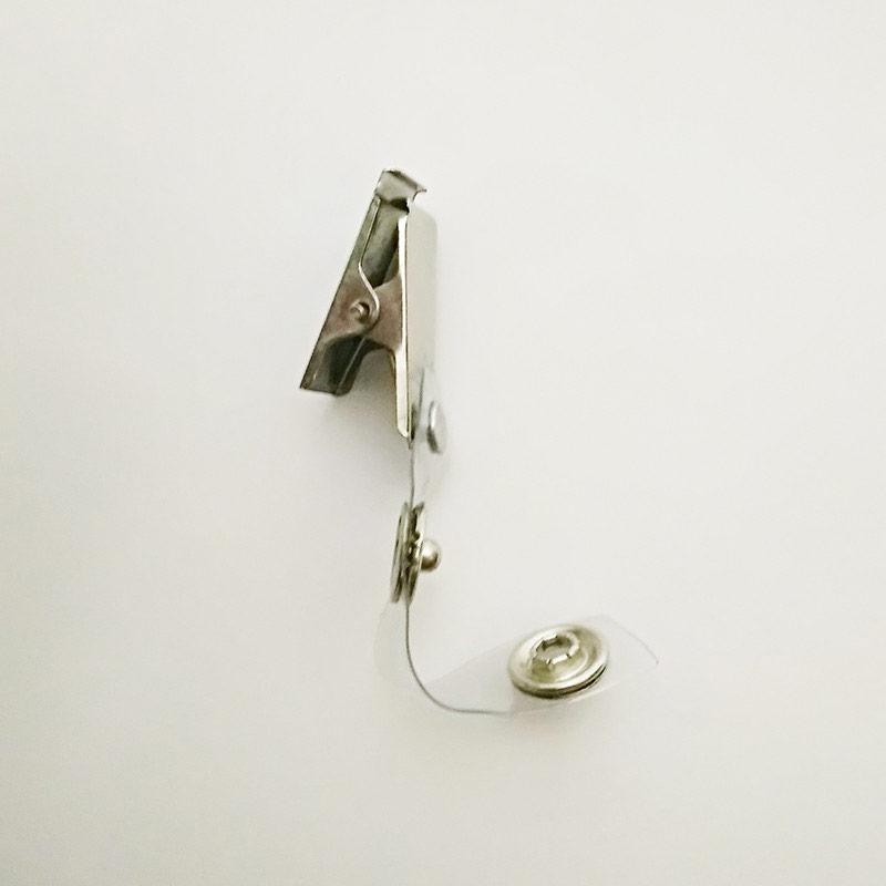 Затиск на бейдж з силіконовою застібкою (100 шт), срібло