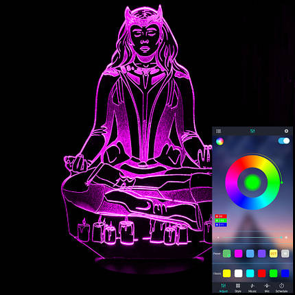 Акриловий світильник-нічник керування з телефона Багряна Відьма tty-n001681, фото 1