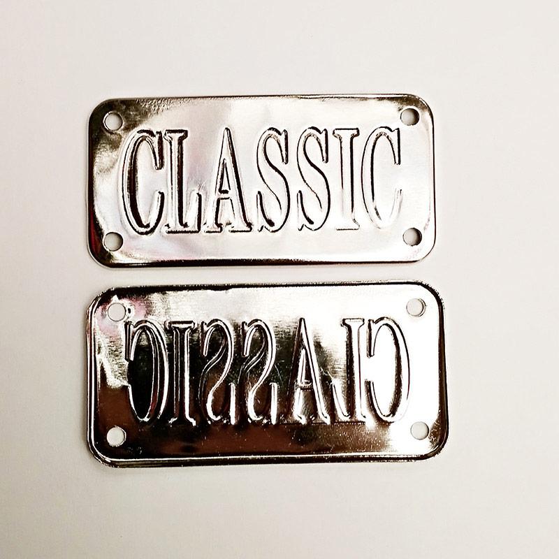 Лейба металева "Classic" під заклепку (100 шт), нікель.