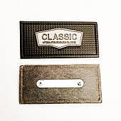 Лейба з шкірзамінника "Classic" пришивна (100 шт), чорна.