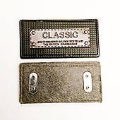 Лейба з шкірзамінника "Classic" пришивна (100 шт), блек нікель.