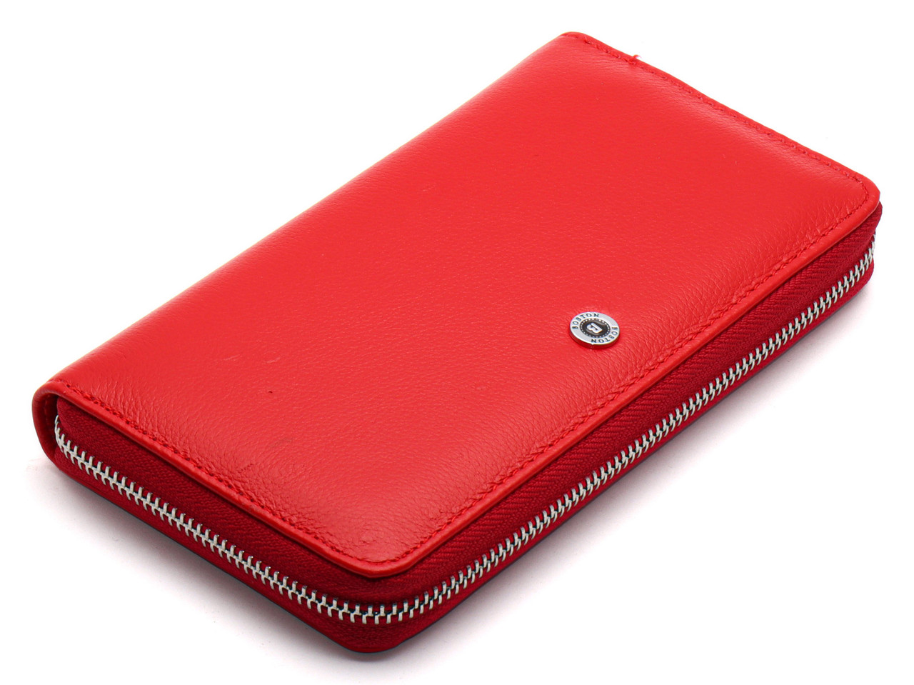 Червоний жіночий гаманець на блискавці з натуральної шкіри BOSTON B272