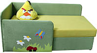 Детский диван с бортиком с ящиком Злые птицы ТМ Ribeka