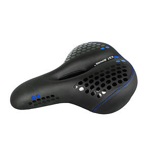 Cедло West Biking 080083 Black + Blue для велосипеда м'яке