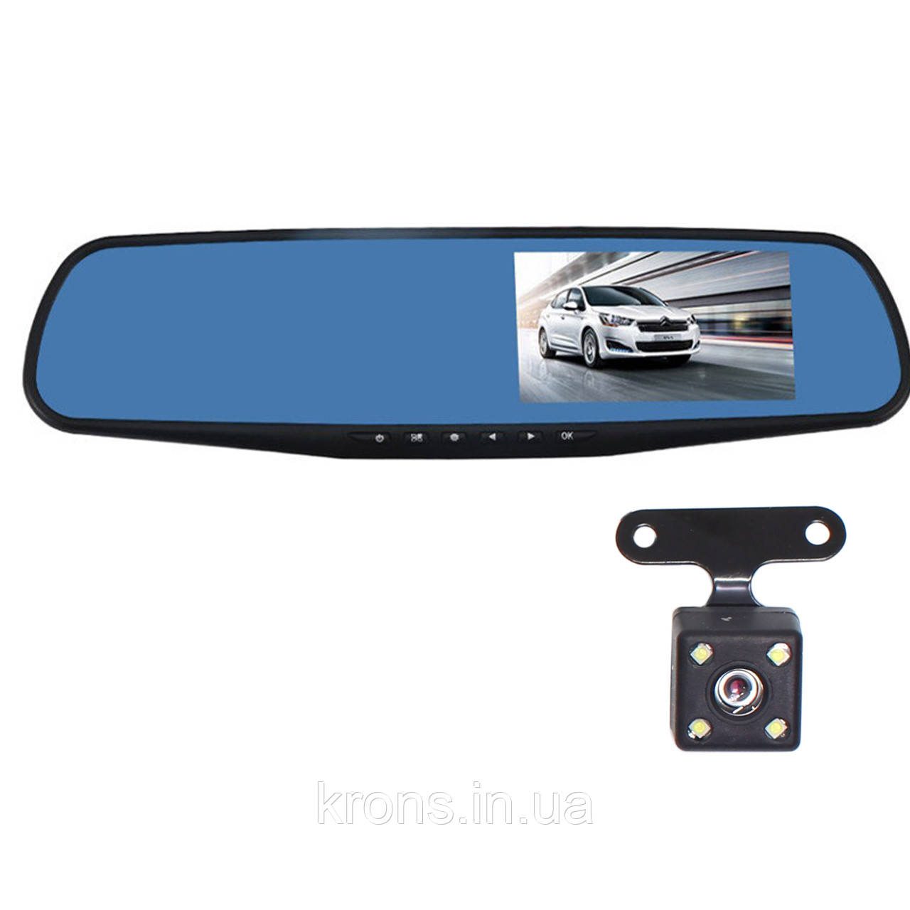 ✔ Зеркало відеоредитатор Lesko Vehicle Blackbox DVR Car H433 ver. 1 діагональ 4.3"Full HD камера заднього виду