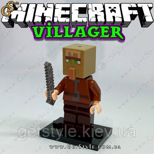 Фігурка Сільський мешканець із мечем Майнкрафт Villager Minecraft 4.5 см, фото 1