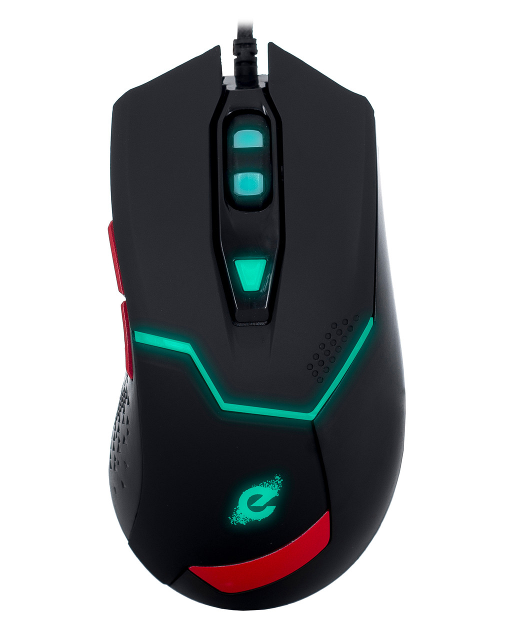 Мишка провідна оптична ERGO NL-630 USB з підсвіткою 1200-3200 DPI Чорний/ Червоний