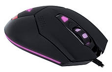 Мишка провідна оптична ERGO NL-630 USB з підсвіткою 1200-3200 DPI Чорний/ Червоний, фото 4