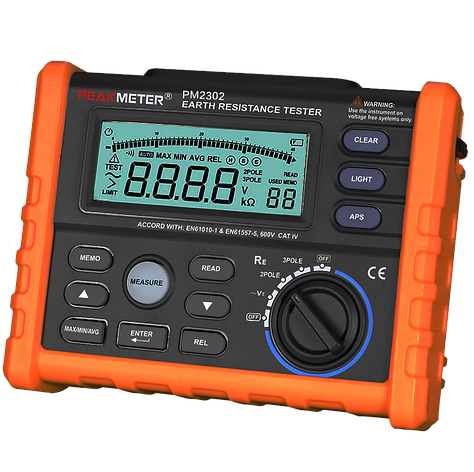 Тестер опору заземлення Peakmeter PM2302, фото 2