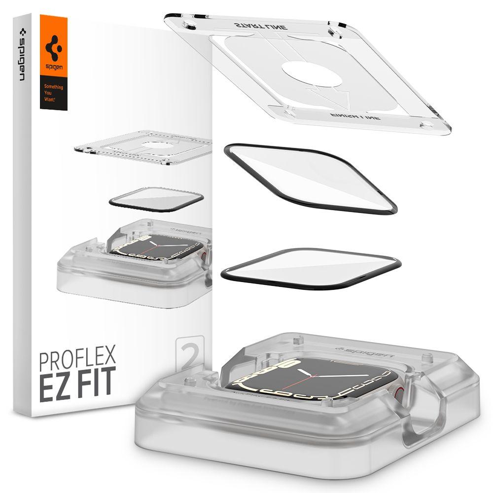 Захисне скло Spigen для Apple Watch 7 (41 mm) EZ FiT (2 шт.) Pro Flex (AFL04052)