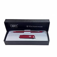 Подарунковий набір ніж Victorinox і ручка CROSS Червоний (4.4401) оригінал