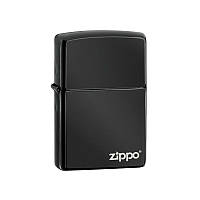 Бензиновая зажигалка Zippo Ebony W/Zippo Lasered Черная (24756ZL) оригинал