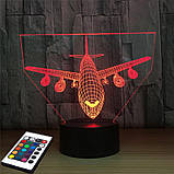 3D світильник з пультом і акумулятором 3D Lamp Літак (LP-59849), фото 8
