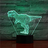 3D світильник з пультом і акумулятором 3D Lamp Динозавр Тиранозавр (LP-33811), фото 2