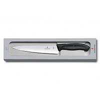 Кухонный нож швейцарский Victorinox SwissClassic Carving разделочный 19 см Черный (6.8003.19G) 100% оригинал