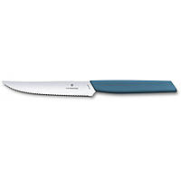 Кухонный нож Victorinox Swiss Modern Steak&Pizza 12 см Синий (6.9006.12W2) оригинал