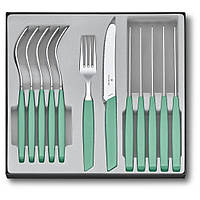 Набор столовых приборов Victorinox Swiss Modern Table Set 12 предметов Зеленый (6.9096.11W41.12) оригинал